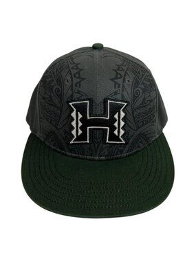 Hawaii Rainbow Warriors Hat Cap Snap Back Mens Green Black NCAA Football Tribal